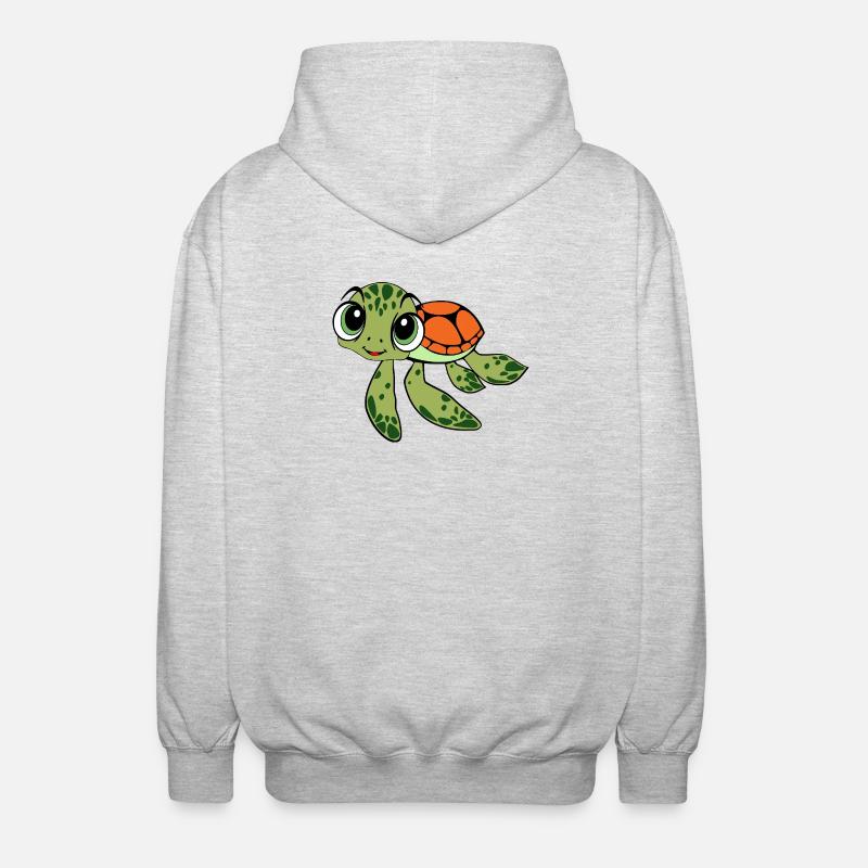 Caricature joyeuse de la Tortue - Veste à capuche unisexe - gris clair chiné