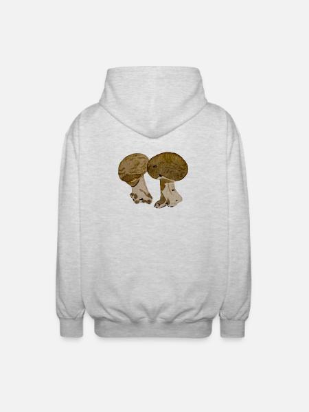 Pilze in Aquarell - Unisex Kapuzenjacke - Hellgrau meliert