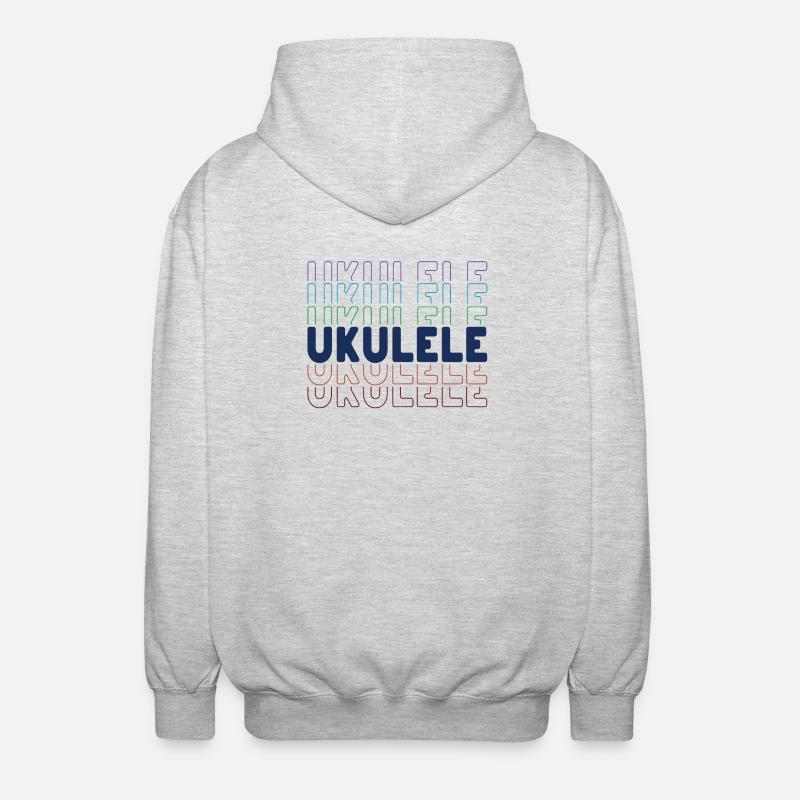 Typographie du ukulélé - Veste à capuche unisexe - gris clair chiné
