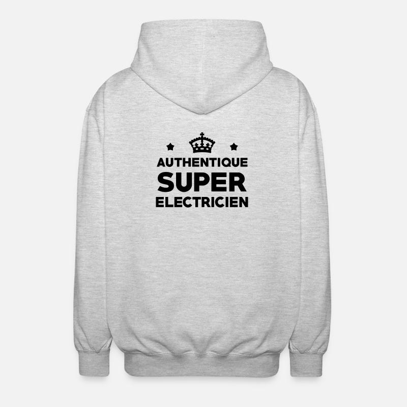 Authentique Super Électricien : Design Pro Métier - Veste à capuche unisexe - gris clair chiné