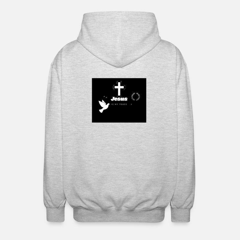 Jésus est ma paix - Veste à capuche unisexe - gris clair chiné