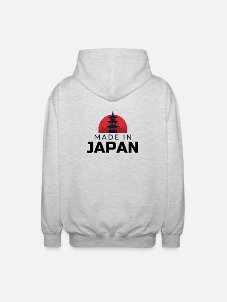 JDM sticker - Made in japan - Unisex Hooded Jacket - light heather grey