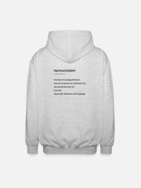 Nachwuchstalent Lustiger Büro Spruch  - Unisex Kapuzenjacke - Hellgrau meliert