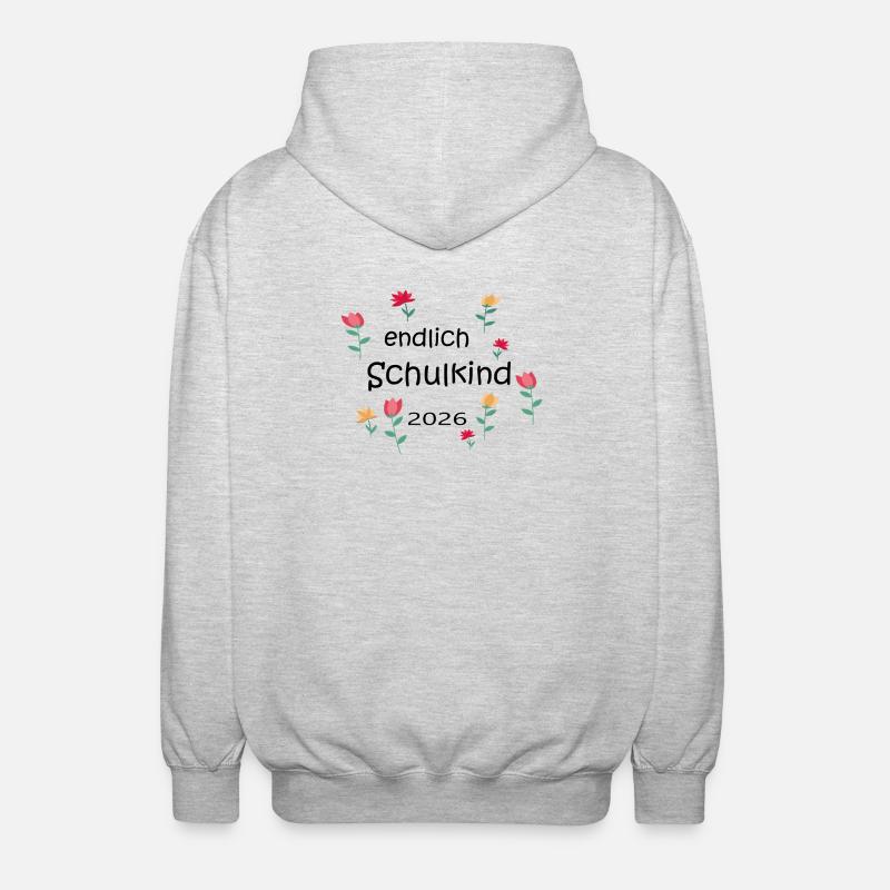 Endlich Schulkind  - Unisex Kapuzenjacke - Hellgrau meliert