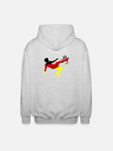 Overhead kick Germany Football - Unisex Hooded Jacket - light heather grey
