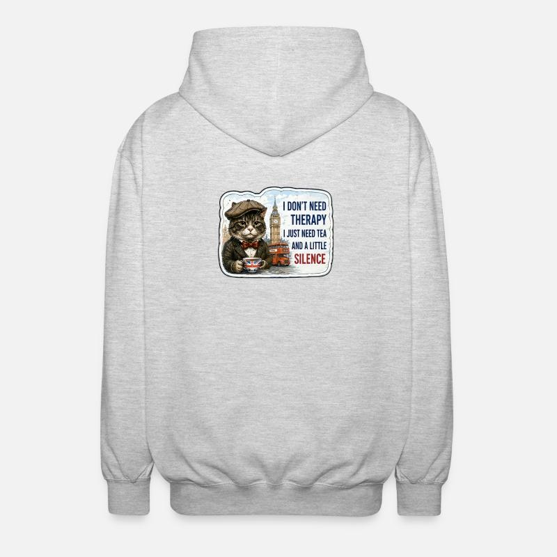 Tea and Silence - Unisex Kapuzenjacke - Hellgrau meliert