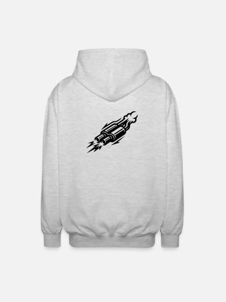 Exhaust Symbol Kmh - Unisex Hooded Jacket - light heather grey