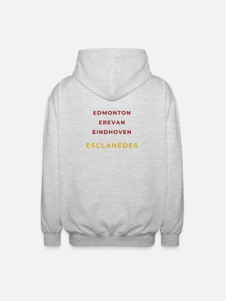 Esclanèdes Lozère - Edmonton - Yerevan - Eindhoven - Unisex Hooded Jacket - light heather grey