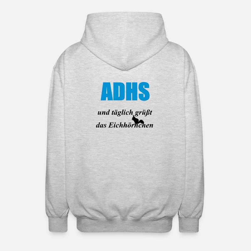 ADHS Eichhörnchen Geschenk - Unisex Kapuzenjacke - Hellgrau meliert