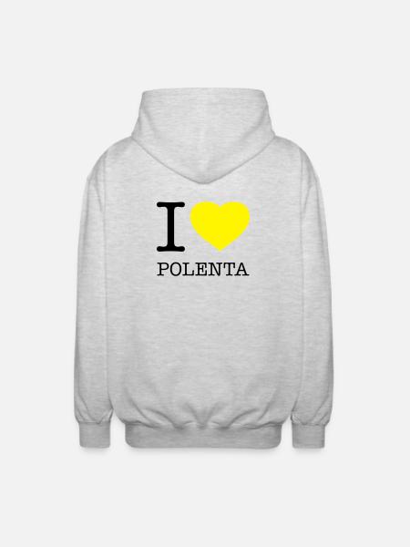 I LOVE POLENTA Mais - Unisex Kapuzenjacke - Hellgrau meliert