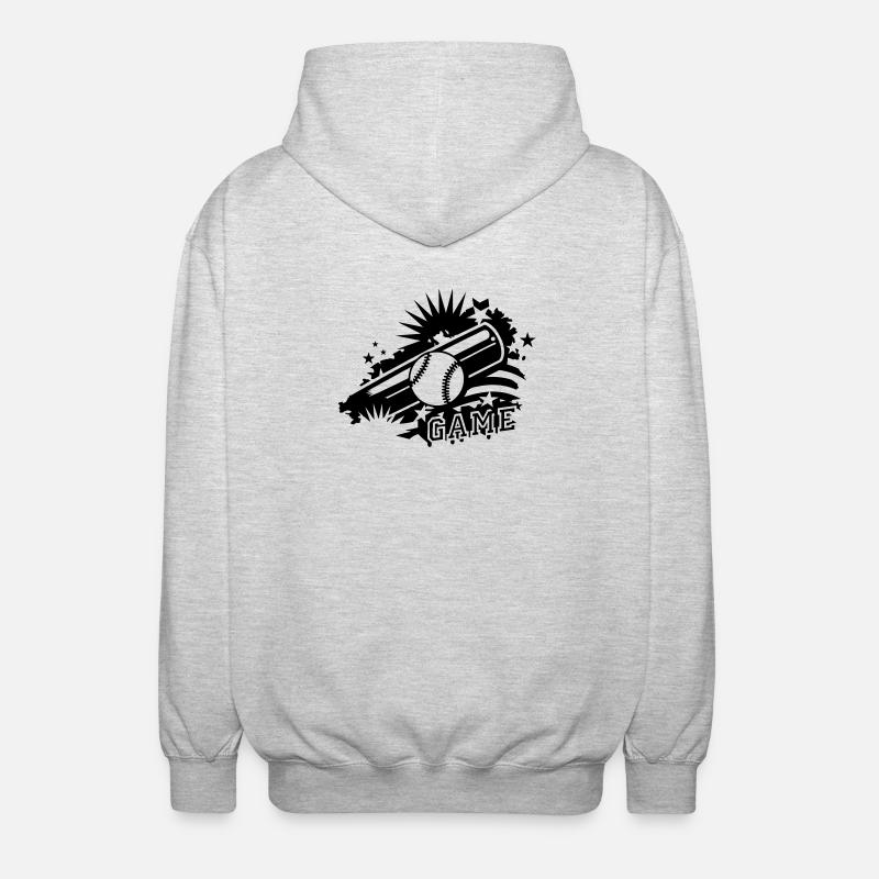 Baseball und Baseballschläger als Graffiti - Unisex Kapuzenjacke - Hellgrau meliert