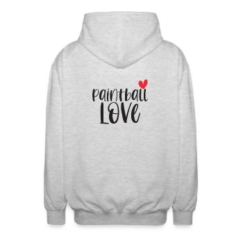 Paintball Paintballer Gotcha Love Gift - Unisex Hooded Jacket - light heather grey - Back - AI Model Male 185 light (185cm)