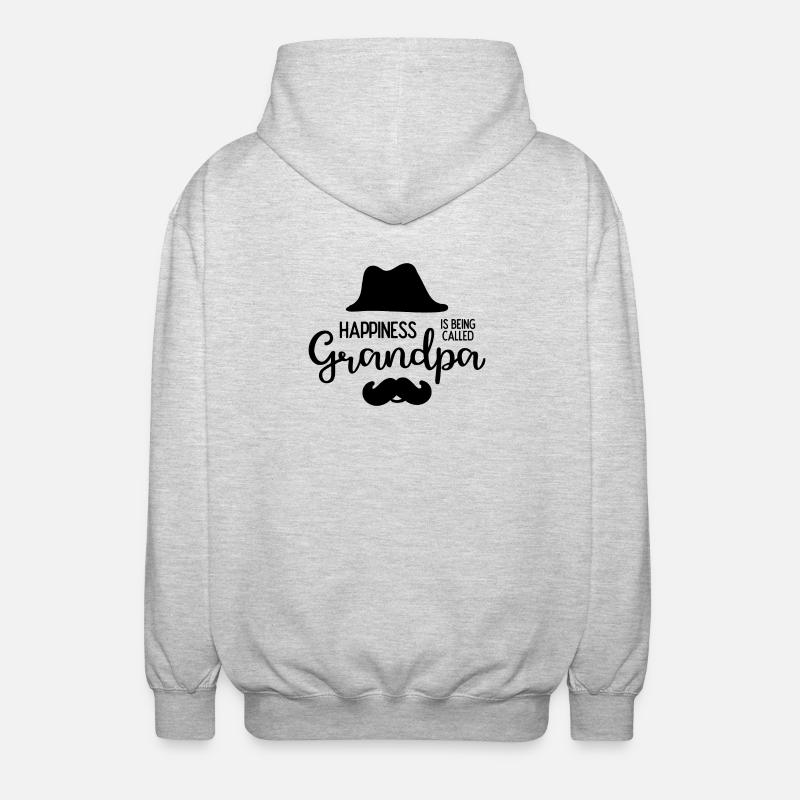 Happines wird Opa genannt - Unisex Kapuzenjacke - Hellgrau meliert