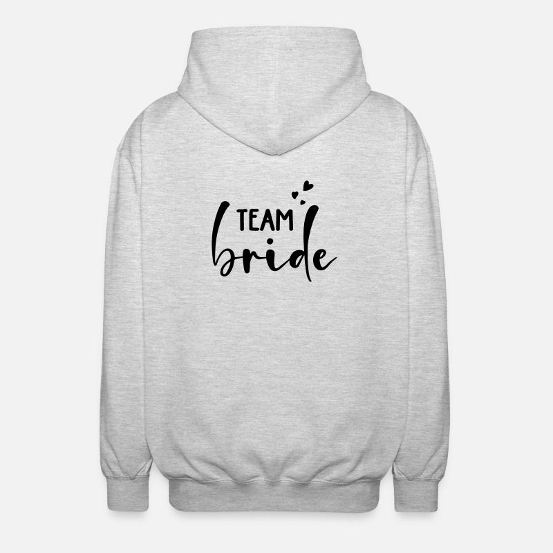 Team Bride Personalisierbar - Unisex Kapuzenjacke - Hellgrau meliert