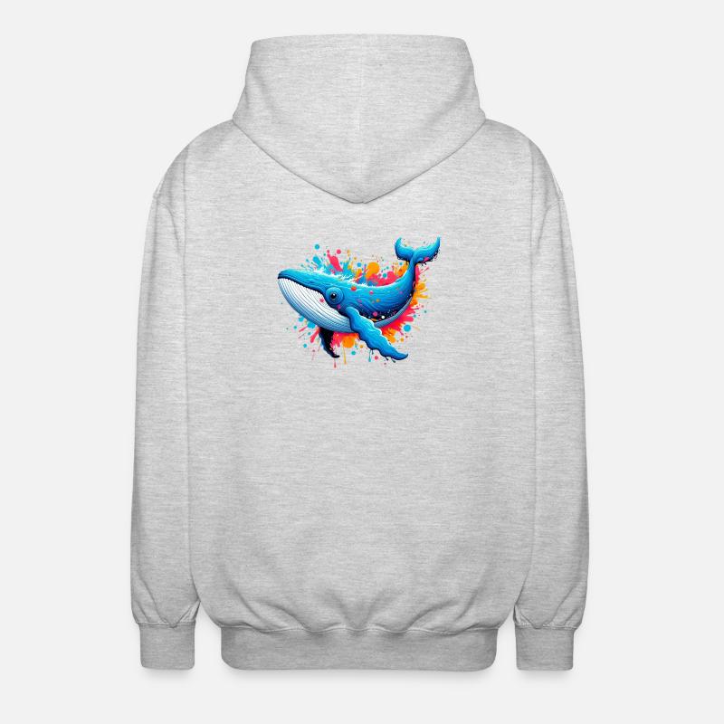 Wal - Unisex Kapuzenjacke - Hellgrau meliert