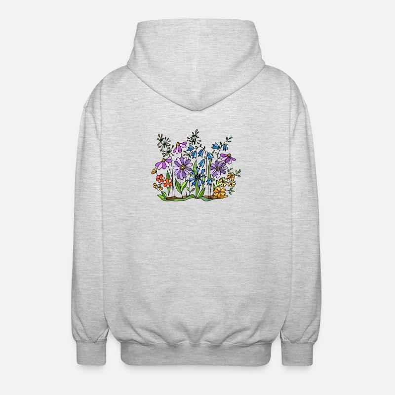 Blumen - Unisex Kapuzenjacke - Hellgrau meliert