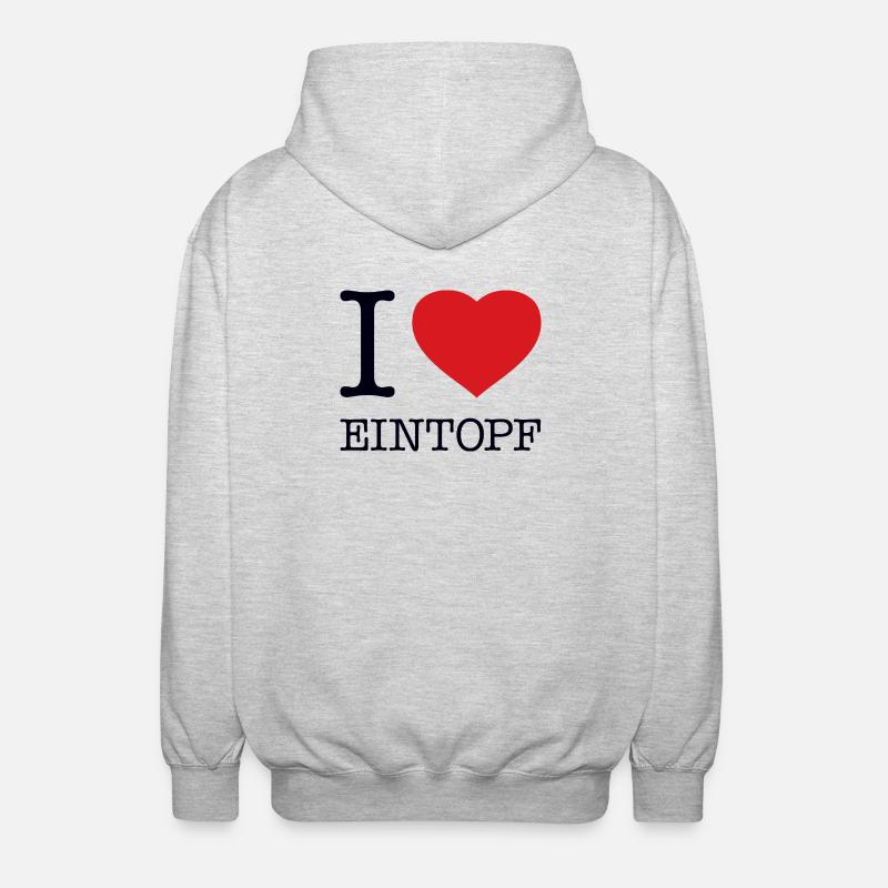 I love Eintopf - Unisex Kapuzenjacke - Hellgrau meliert