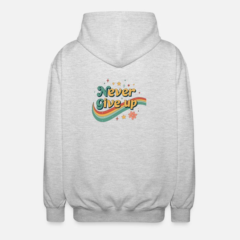 Rainbow Retro Perseverance - Unisex Hooded Jacket - light heather grey