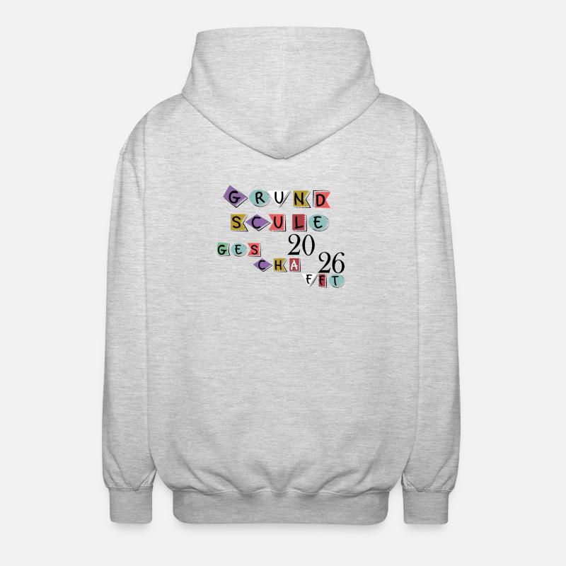 Primary school completed - Unisex Hooded Jacket - light heather grey