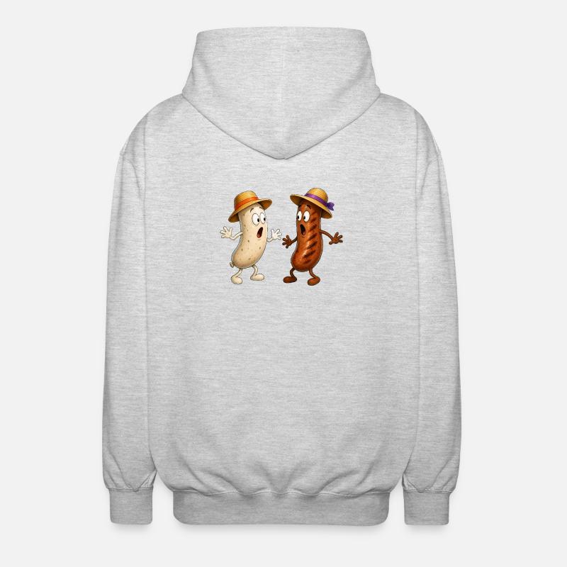 Bratwurst und Weißwurst - Unisex Kapuzenjacke - Hellgrau meliert