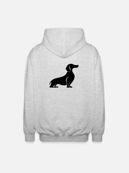 Dackel - Unisex Kapuzenjacke - Hellgrau meliert
