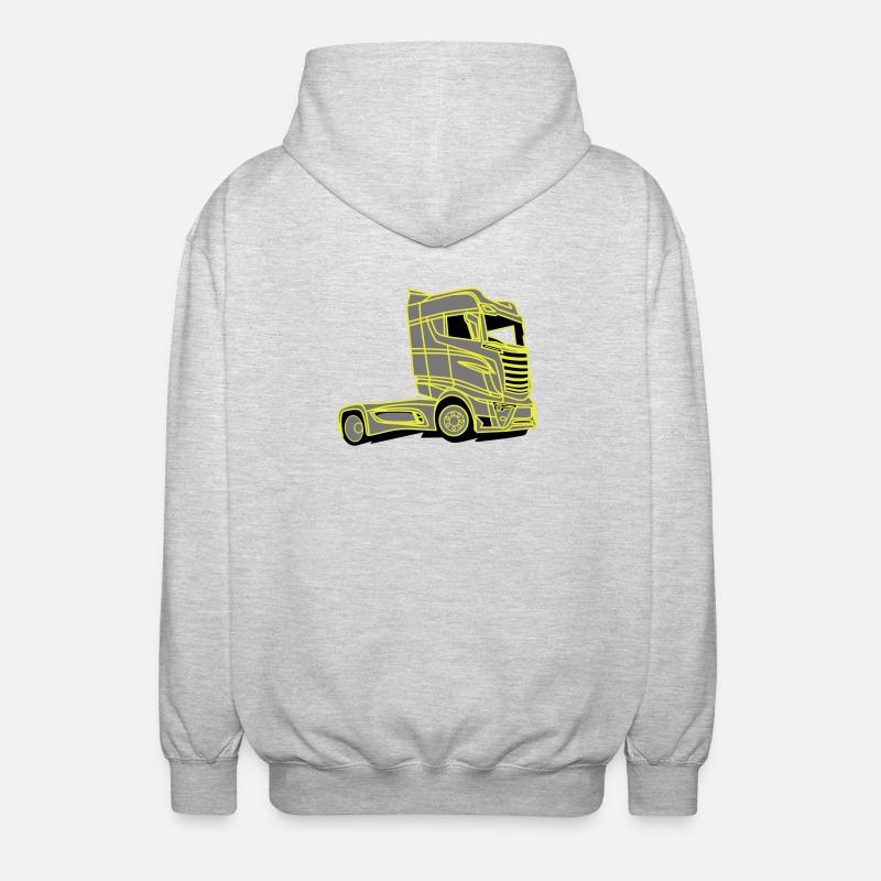 Camion V8 Super R1000 Vabis - Veste à capuche unisexe - gris clair chiné