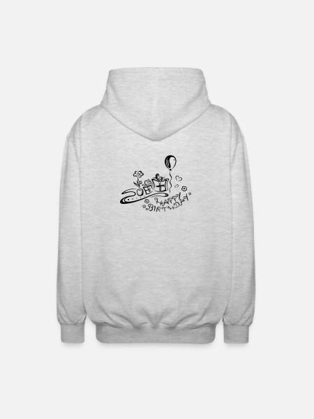 Happy Birthday motif, Congratulations - Unisex Hooded Jacket - light heather grey