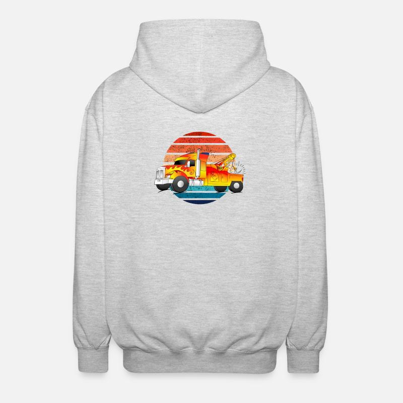 Abschleppwagen Abschleppdienst Abschlepper LKW - Unisex Kapuzenjacke - Hellgrau meliert