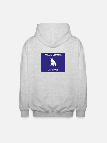 Clever as a monkey - Unisex Hooded Jacket - light heather grey