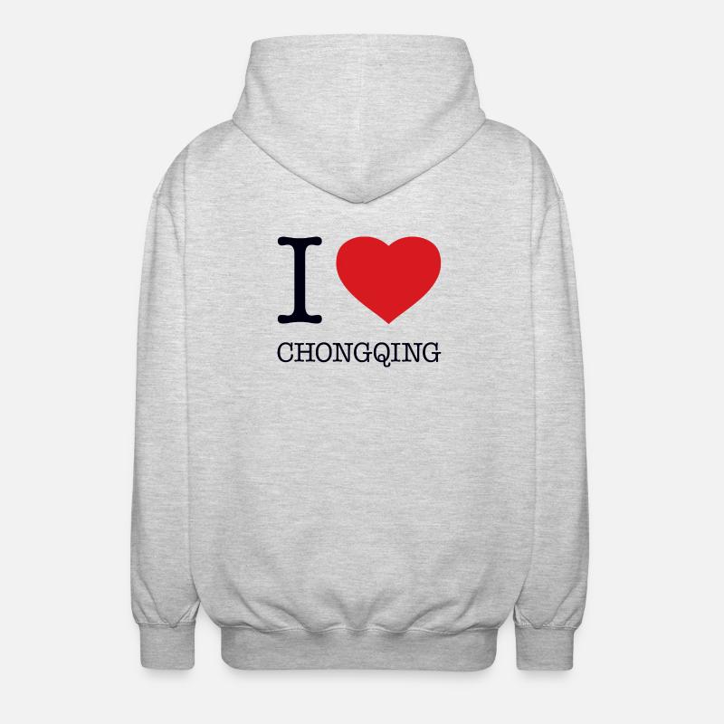 J’ADORE CHONGQING - Veste à capuche unisexe - gris clair chiné