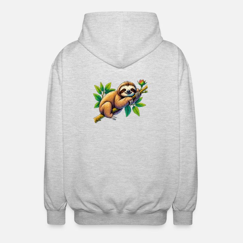 Faultier - Unisex Kapuzenjacke - Hellgrau meliert