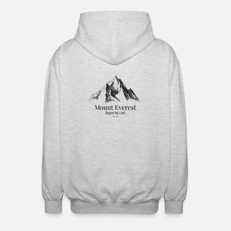 Mount Everest jenseits der Grenze - Unisex Kapuzenjacke - Hellgrau meliert