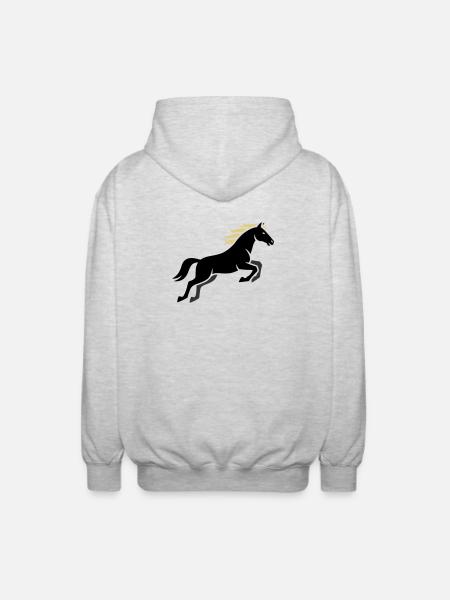 Noble Horse Mane Equestrian - Unisex Hooded Jacket - light heather grey