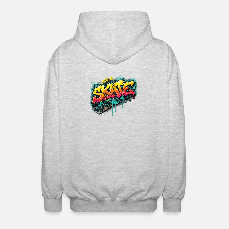 Skate Graffiti Explosion - Unisex Hooded Jacket - light heather grey