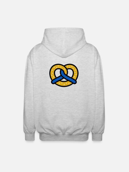Pretzel Diamond Pattern Bavaria Volksfest Munich - Unisex Hooded Jacket - light heather grey