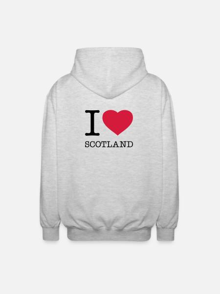 I LOVE SCOTLAND Schottland - Unisex Hooded Jacket - light heather grey