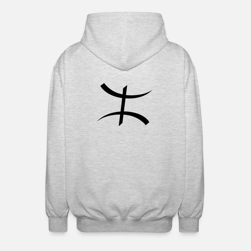Symbole Kabyle par Helfspawn - Veste à capuche unisexe - gris clair chiné