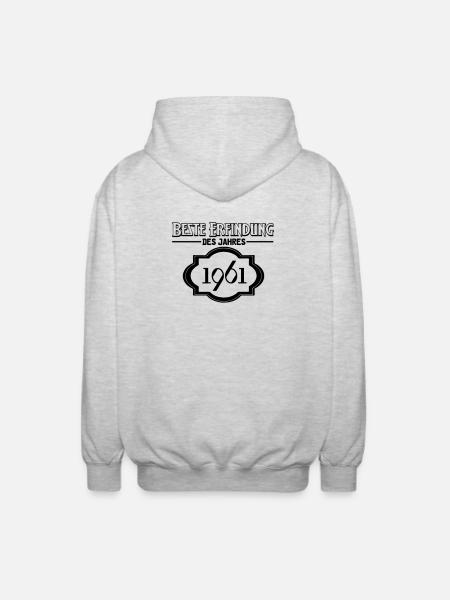 Beste Erfindung des Jahres 1961 Geschenk - Unisex Kapuzenjacke - Hellgrau meliert