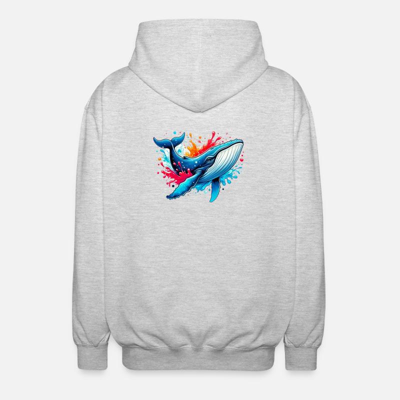 Wal - Unisex Kapuzenjacke - Hellgrau meliert