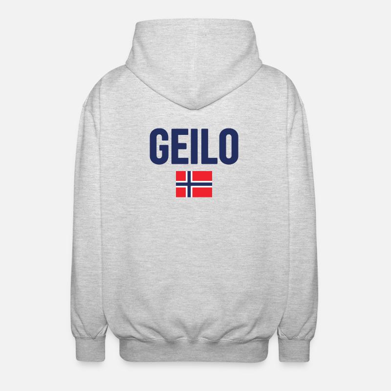Gelo Conception du drapeau norvégien - Veste à capuche unisexe - gris clair chiné