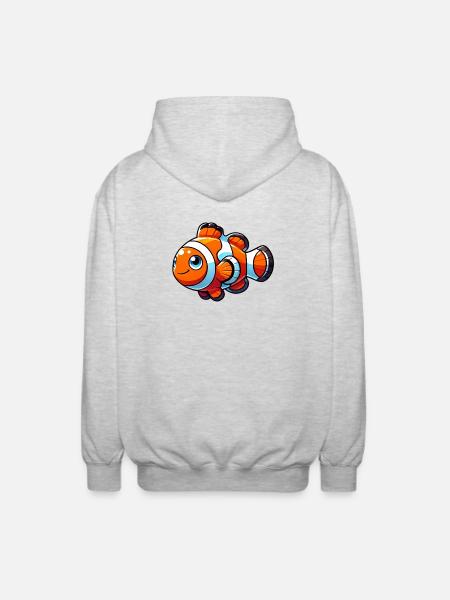 Clownfisch - Unisex Kapuzenjacke - Hellgrau meliert
