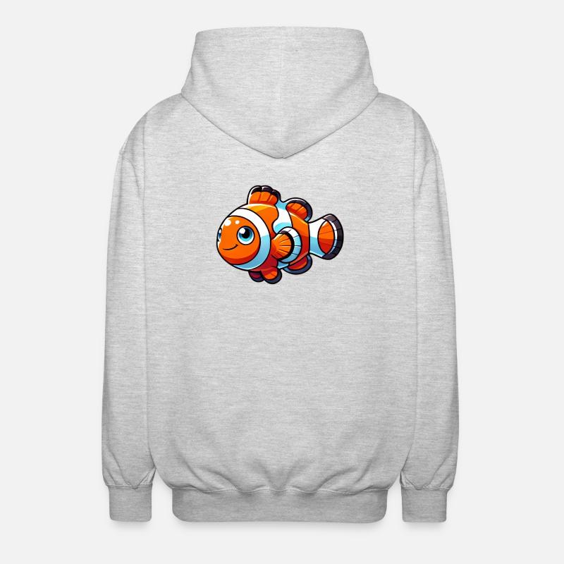 Poisson-clown - Veste à capuche unisexe - gris clair chiné