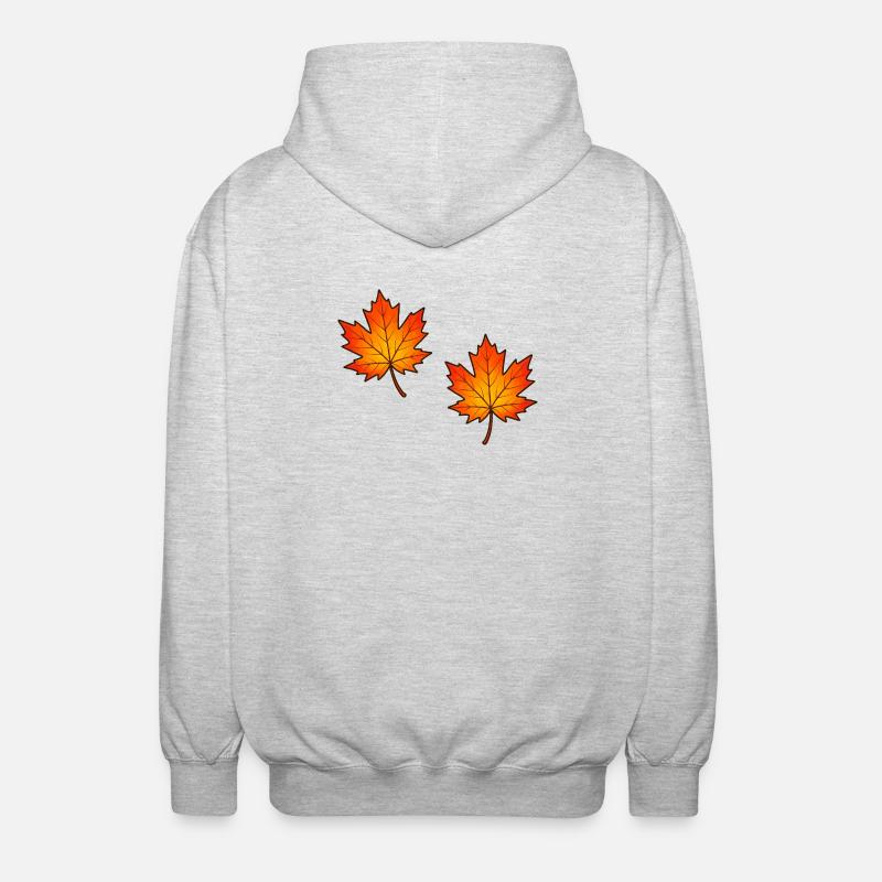 Illustration de feuilles d’érable d’automne - Veste à capuche unisexe - gris clair chiné