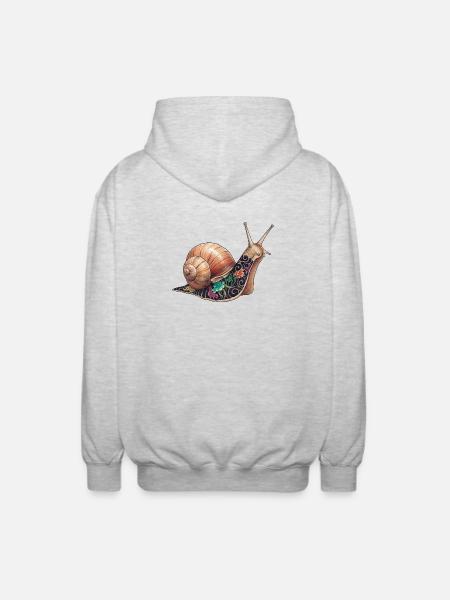 Yakuza Snail – The Slow Ink - Unisex Hooded Jacket - light heather grey