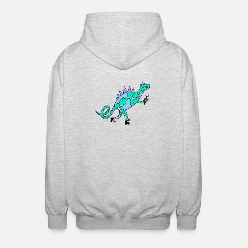 Rollerskates_Dino - Veste à capuche unisexe - gris clair chiné