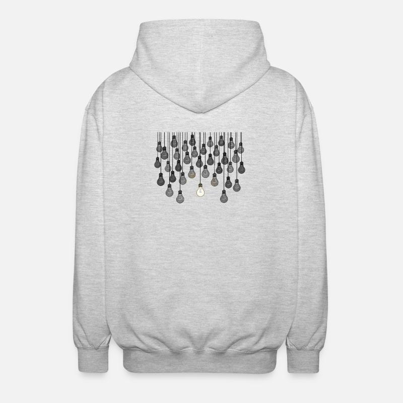 Graues Glühbirnen-Array mit einzigartiger Helligkeit - Unisex Kapuzenjacke - Hellgrau meliert