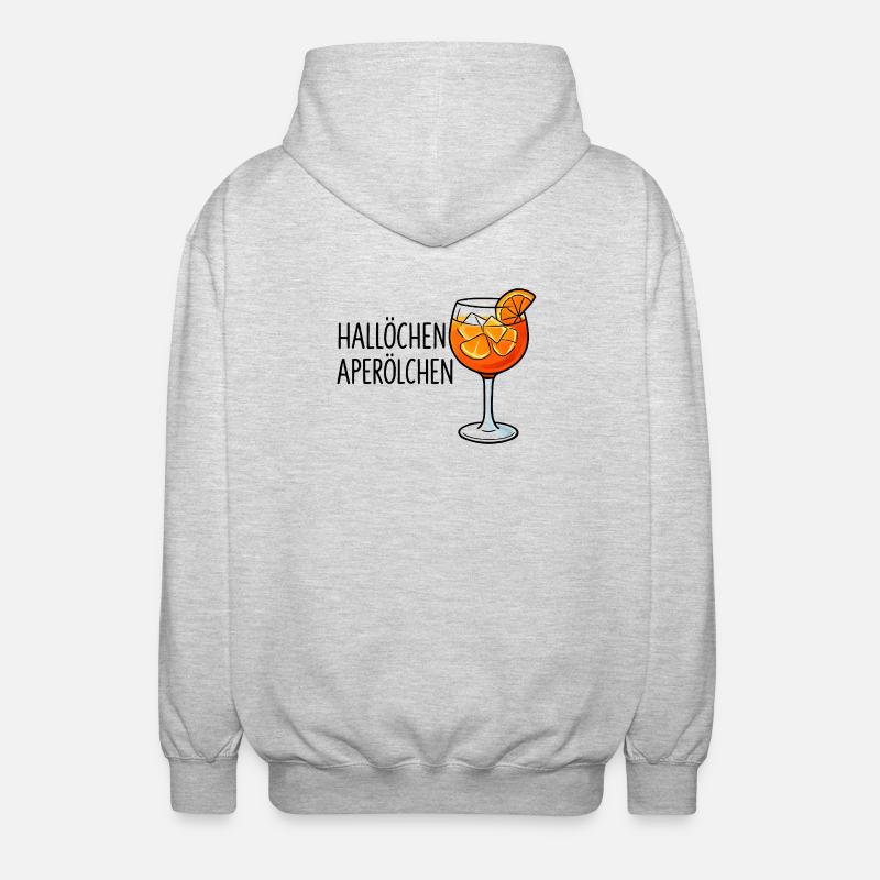 Hallöchen Aperölchen Party Spritz Geschenkidee - Unisex Kapuzenjacke - Hellgrau meliert