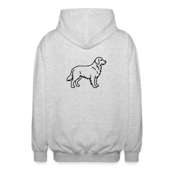 Golden Retriever - Unisex Kapuzenjacke - Hellgrau meliert - Hinten - AI Model Male 185 light (185cm)
