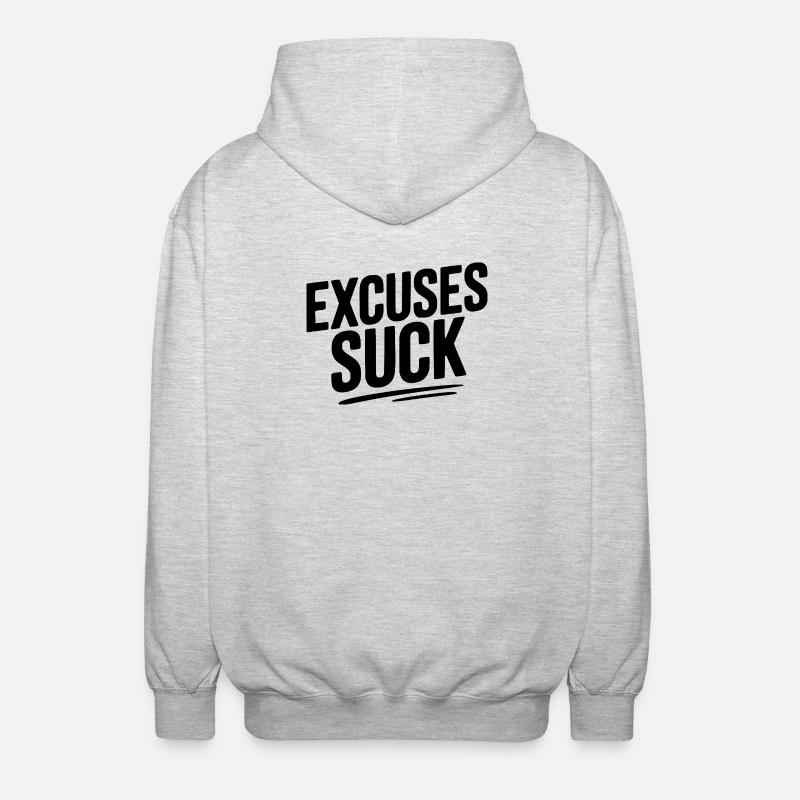 Excuses Suck - Unisex Hooded Jacket - light heather grey