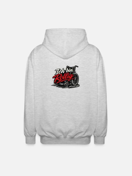 Rollig - Unisex Kapuzenjacke - Hellgrau meliert